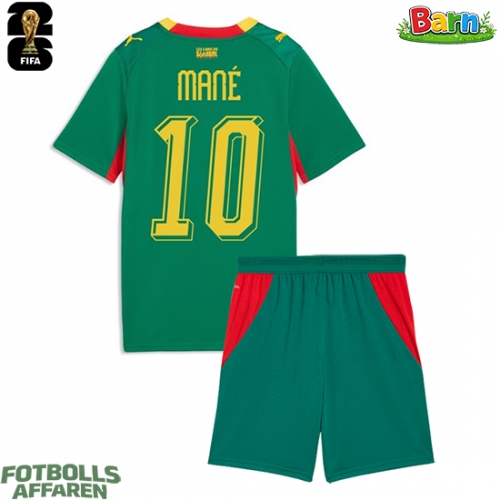 Senegal Sadio Mane #10 Bortaställ Barn VM 2026 Kortärmad (+ Korta byxor)
